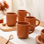 Bloomhouse - Two Time Oprah's Favorite Things Winner - Corsica Clay 4-Piece Mug Set – Burnt Apricot Terracotta Stoneware Coffee & Tea Cups, Durable Ceramic Drinkware - Image 2