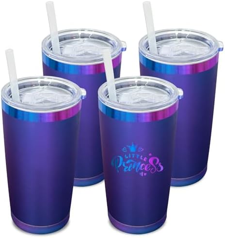 20 oz Tumbler Bulk Stainless Steel Tumblers with Lids and Straws Aurora by MetalyaTumblers