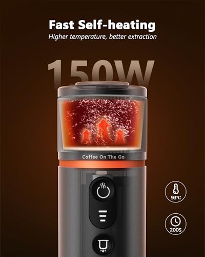 CONQUECO Portable Espresso Coffee Machine: 12V Electric Small Travel Expresso Maker - Self Heating 8 Cups Battery Powered Compatible for Nespresso Capsule - for Camping RV Hiking Office (Pearl White) - Image 2