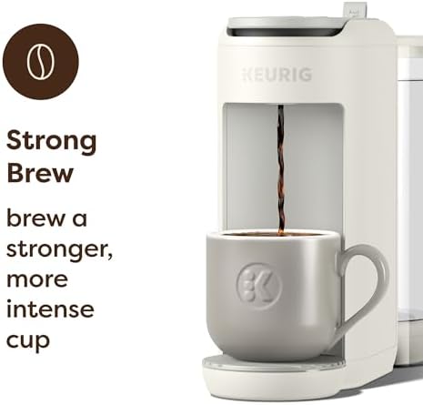 Keurig K-Mini Mate Plus Single-Serve K-Cup Pod Coffee Maker, Compact, 3 Cup Sizes, Brew Over Ice and Strong Button Features, 50 oz Removable Reservoir, Warm Stone - Image 4