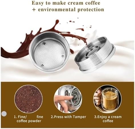 Stainless Steel Refillable Coffee Maker Filter,Coffee Capsule Pod，Compatible With Illy，X7.1 Y5 Mahine(2pc-TI-TFQ) - Image 4