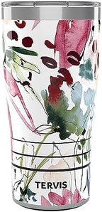 Tervis Traveler Sara Barrenson Floral Abstraction Triple Walled Insulated Tumbler Travel Cup Keeps Drinks Cold & Hot, 20oz, Stainless Steel by TervisTumblerCompany