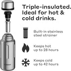 BOBBER 26 oz Stainless Steel Insulated Flask with Removable Tea Infuser – Keeps Hot 28 Hours, Cold 42 Hours – Leak-Proof, Dishwasher Safe Travel Bottle for Coffee & Tea (Matte) - Image 2