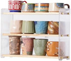 Coffee Mug Holder Wooden Cup Station Organizer 3-Tier Cup Holder for Coffee Bar Mug Display Rack for Countertop Mug Holder Shelf for Home Kitchen Pine Wood by KAOTGOT