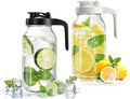 64oz Glass Pitcher with Lid & V-shaped Pour Spout - 2 Quart Breastmilk Pitcher Double Leak Proof, Creamer Container for Sun Tea, Juice, Cold Brew Coffee, Breastmilk Storage Containe by miradexic