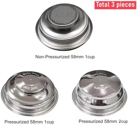 58mm E61 Group Head Bottomless Portafilter Single Double Spout For E61 Coffee Machine Filter Holder(3pcs Coffee Basket) - Image 2