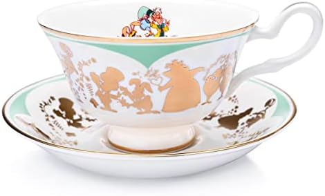 The English Ladies Co Disney Alice in Wonderland Mad Hatter Cup and Saucer, Fine Bone China, 7.5 × 15 × 15 cm, Multicolor by Disney
