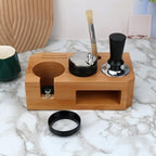 Espresso Tamping Station With Tools - 51, 53, 54 mm - Includes Tamper, Distributor, Dosing Funnel & Brush - Wooden Coffee Tamper Station - Espresso Organizer Portafilter Holder, Gift for Mom Dad Wife - Image 3