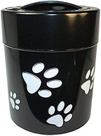 Tightpac Pawvac Kilovac Airtight Pet Food Container – Multi-Use Vacuum Container for Pet Food and other Dry Goods – 2.5 lbs / 40 oz / 3.8L, Wide-Mouth, Patented Vacuum Seal, Black with Paws by Tightpac+America+Inc.