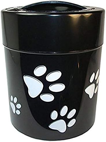 Tightpac Pawvac Kilovac Airtight Pet Food Container – Multi-Use Vacuum Container for Pet Food and other Dry Goods – 2.5 lbs / 40 oz / 3.8L, Wide-Mouth, Patented Vacuum Seal, Black with Paws by Tightpac+America+Inc.