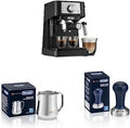 De'Longhi Stilosa Manual Espresso Machine, Latte & Cappuccino Maker & Stainless Steel Milk Frothing Pitcher, 12 ounce (350 ml) & DLSC058 Coffee Tamper by DeLonghi