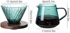 Pour Over Coffee Maker Set, 600ML Glass Carafe Coffee Server with Dripper - Image 2