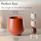 MIAMIO - Espresso Cups Set of 4 / Mug, Ceramic (3oz) - Luxe (Beige Pastel) - Image 3