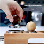 Coffee Powder Press Hammer Mini Tamper51/53/58mm Espresso Wooden Handle Powder Press Uniform Coffee Shop Household Barista(53Mm beech) - Image 3