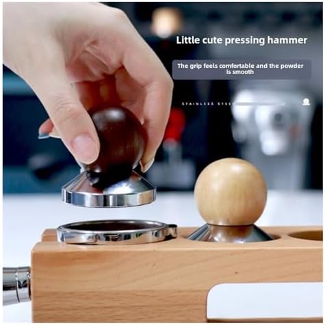 Coffee Powder Press Hammer Mini Tamper51/53/58mm Espresso Wooden Handle Powder Press Uniform Coffee Shop Household Barista(51Mm beech) - Image 3