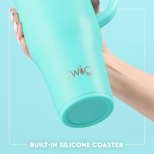 Swig Life 40oz Leakproof Mega Mug with Handle & Straw, Indigo Tiles - Image 6