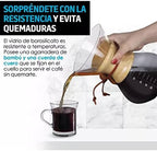 Pour Over Coffee Maker, 19.4 oz Borosilicate Glass Carafe and Reusable Stainless Steel Permanent Filter Manual Coffee Dripper Brewer with Real Wood Sleeve - Image 4