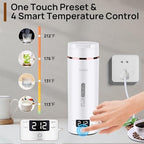 Portable Electric Kettle with Drinking Spout, Plug-in with Travel Bag, 450mL 304 Stainless Steel, 4 Preset Temp, Rapid Boiling – Home/Office/Hotel/Caravan/Dorm/Business Trip - Image 3