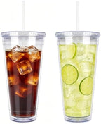 Sursip 32oz Clear Tumblers with Lids and Straws, Reusable Iced Coffee Cups by Sursip%C2%AE