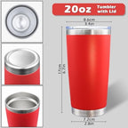 AIANJI 20oz Tumbler with Lid Stainless Steel Tumblers Insulated Mug Red 6P - Image 5