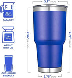 DOMICARE 30 oz Tumbler with Lid and Straw, Stainless Steel Tumblers Bulk, Insulated Vacuum Double Wall Travel Coffee Mug, Durable Powder Coated Tumbler Cups (Dark Blue, 12) - Image 2