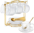 5.4 oz Espresso Cups Set of 6,Clear Glass Small Coffee Cups Set by Coffeetime