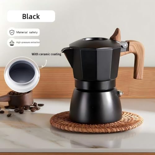 Stovetop Espresso Maker Moka Pot 2 Cup Italian Coffee Maker Color Black - Image 3