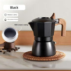 Stovetop Espresso Maker Moka Pot 2 Cup Italian Coffee Maker Color Black - Image 3