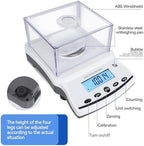Lab Analytical Balance Scale 500g x 0.001g High Precision Laboratory Analytical Scale with Windshield, RS232 Interface – Lab Jewelry Scientific Use - Image 6