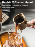 YHOSSEUN YHOJOY Double Spouts Measuring Cups, Ceramic Espresso Cup with Handle, Measuring Espresso Shot Milk Cup 90 Ml, Espresso Accessories - Image 2