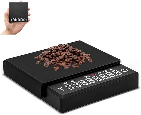 Compact Coffee Scale with Timer, Rechargeable Digital Espresso Scale with 0.1g Readability, Small Coffee Scale for Espresso, Pour Over, Kitchen & Travel Brewing by Ylivopo