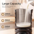 Large Capacity Milk Frother 430ml, 4-in-1Electric Milk Steamer and Frother - Image 3