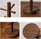 LIU- Wooden Mug Holder Tree,Coffee Cup Holder,Countertop Mug Stand with 6 Hooks, for Coffee Counter Bar Accessory (Color : Beech) - Image 3