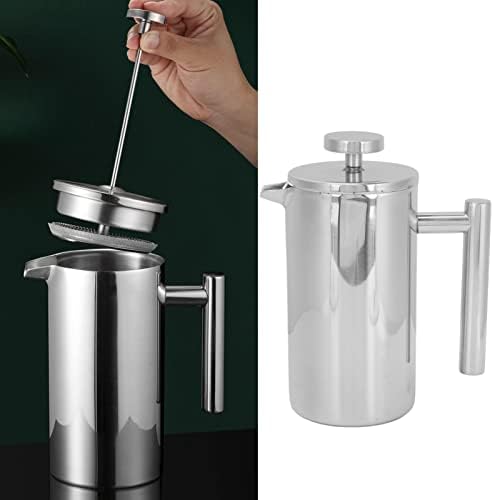 Stainless Steel French Press Coffee Maker Double Wall Insulated Portable French Press Pot for Home Outdoor Camping Travel (1000ml) - Image 2