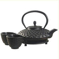M.V. Trading New Star International T8100 Cast Iron Mocha Tea Set with Trivet, 27 oz, Black by MVTrading
