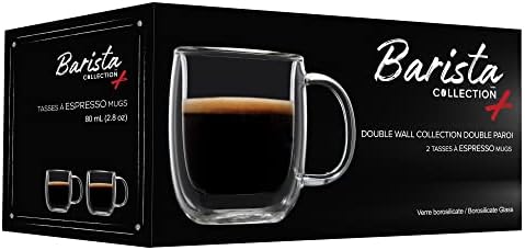 Safdie & Co. 2 PCS Set Insulated, Cappuccino Cups,Glass Coffee Mug, 80ml, Transparent - Image 6