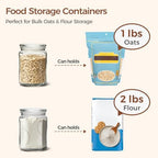 ComSaf Half Gallon Square Glass Pantry Jars with Lids 2 Pack Wide Mouth - Image 3