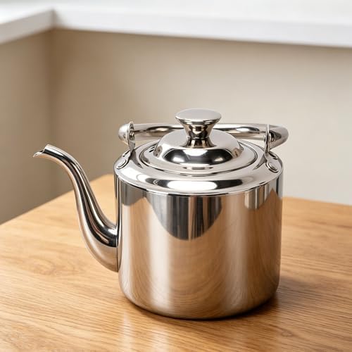 Pissente Stove Top Tea Kettle, 304 Stainless Steel Gooseneck Teapot with Removable Infuser, Drip Free Spout and Ergonomic Handle for Gas Induction Ceramic Hob Tea Coffee (1.5L) - Image 3