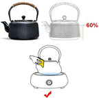 Teapot 1600ML Large Japanese Cast Iron Teapot With Stainless Steel Infuser/Filter, Antique Small Dot Tetsubin Tea Kettle As Gift Black - Image 5