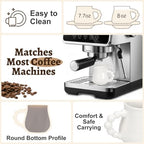 Coffee Cups Set of 6, 8 oz Ceramic Espresso Coffee Cup Set, Latte Mugs with Saucers and Spoons for Cappuccino, Latte, Mocha, Tea, Au Lait, Dishwasher & Microwave Safe - Image 2