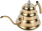 1.2L Gooseneck Tea Pot, Tea Kettle Anti-rust and -resistant Tea Pot, for using on Gas, Electric and Induction Stove Home Kitchen Use(Golden) by Asixxsix