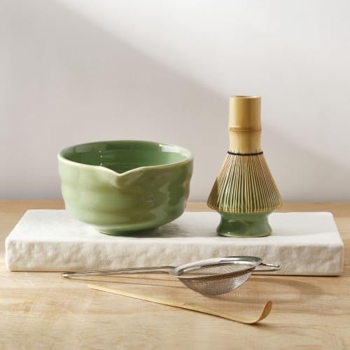 Mikasa 5 piece Matcha Set with Green Stoneware Bowl and Bamboo Whisk - Image 4