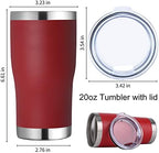 DOMICARE 20oz Tumbler with Lid Stainless Steel Tumblers Bulk, Double Wall Vacuum Insulated Coffee Travel Mug Powder Coated Tumbler,8 Count (Pack of 1) Red - Image 5