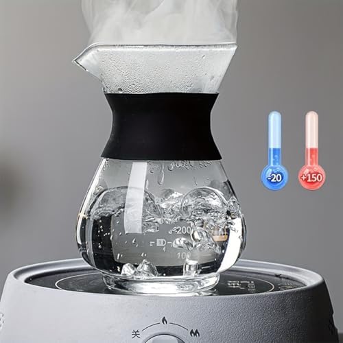 2PCS Pour Over Coffee Maker with Stainless Steel Filter, Glass Coffee Maker Drip Pot with 100pcs Filter Paper, Reusable Glass Coffee Pot Manual Coffee Dripper Brewer for Cafetera, Coffee (2PCS 600 ml) - Image 5