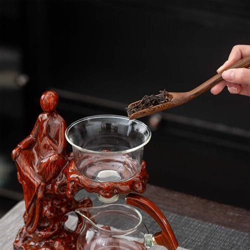 Zurucily Kungfu Tea Sets Semi Automatic Glass Teapot Set (Meditation-red) - Image 3