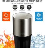 TKK 24 oz Ceramic Coated Tumbler with Straw Lid, 18/10 Stainless Steel Vacuum Tumblers, Leakproof Double Walled Iced Car Cup with Handle & Tea Infuser& Dishwasher Safe, for Hot & Cold Drinks, Black - Image 6