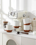 MALACASA Ceramic 16oz Coffee Mugs Set of 4, Khaki White - Image 6