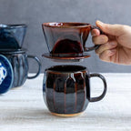 Asayu Japan Ceramic Coffee Pour Over Maker Set in Chocolate Brown - Image 5