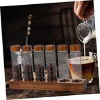 Coffee Bean Storage Tubes with Wooden Stand, 6 Glass Jars - Image 7