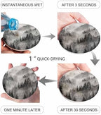 Coaster for Drinks 4 Pack,Watercolor Forest Tree Mountain Absorbent Round Ceramic Stone with Cork Base,Black Gray Natural Scenic Drink Coaster Cup Mats for Home Dining Coffee Tables - Image 3